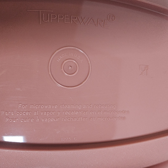 Tupperware Microwave Steamer Serving Bowl 3 Piece Dusty Rose Pink 1273-3 Vintage - Picture 14 of 14
